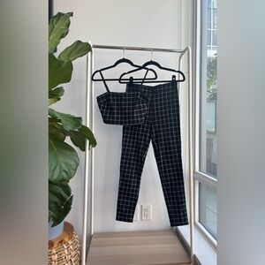 FOREVER 21 | Window Pane Matching Crop Top & Pant Set M
